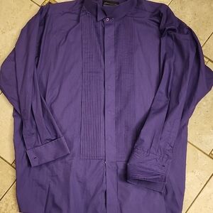 Diamante Mens Purple Dress Shirt 19 34/35